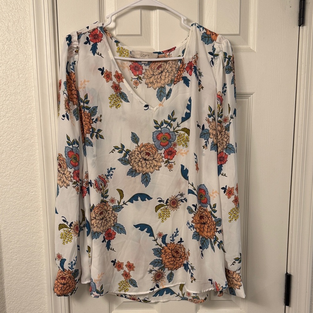 LOFT Multicolor Floral Blouse